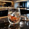 Bicchiere da Vino Teschio Unico, Bicchiere da Whiskey Fantasma di Halloween, Bicchiere Tumbler Gatto Nero Ragnatela per Arredamento Casa Gotica Cocktail, 350ml Bicchieri Spaventosi Bar,