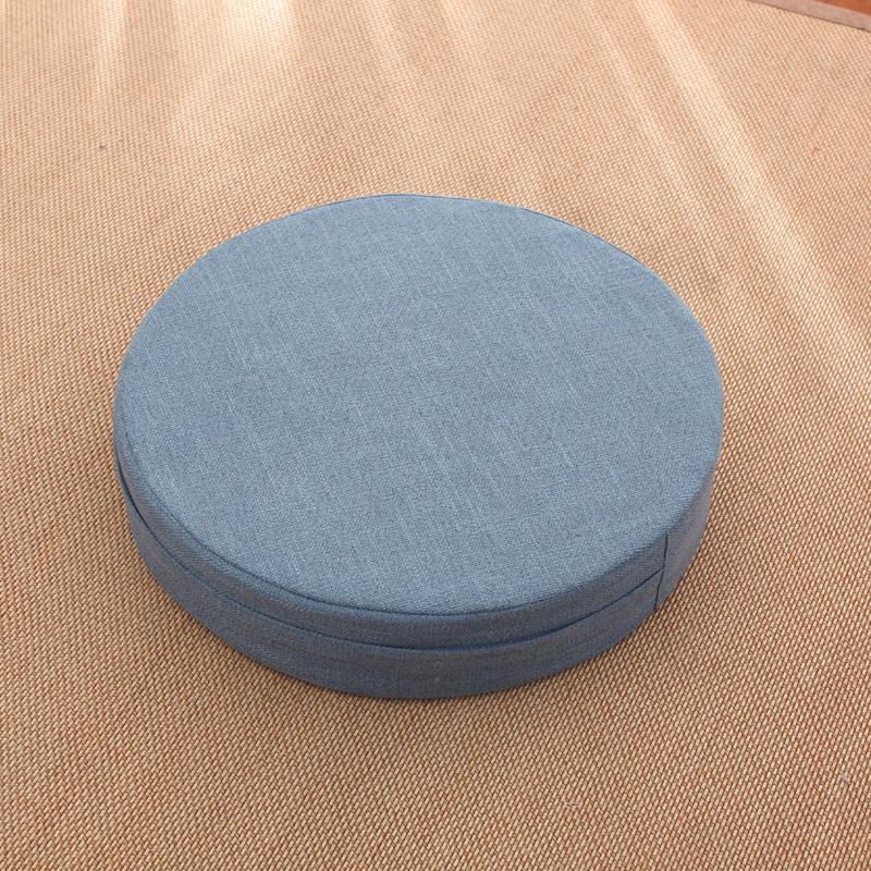 Thick Washable Japanese Zen Meditation Cushion - Round Tatami Linen Seat for Home and Balcony