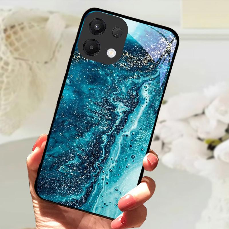 For OPPO K13 5G Case Cool Lion Wolf Tempered Glass Back Cover For OPPO K13 OPPOK13 Phone Case Protective Shell K 13 Fundas Capa