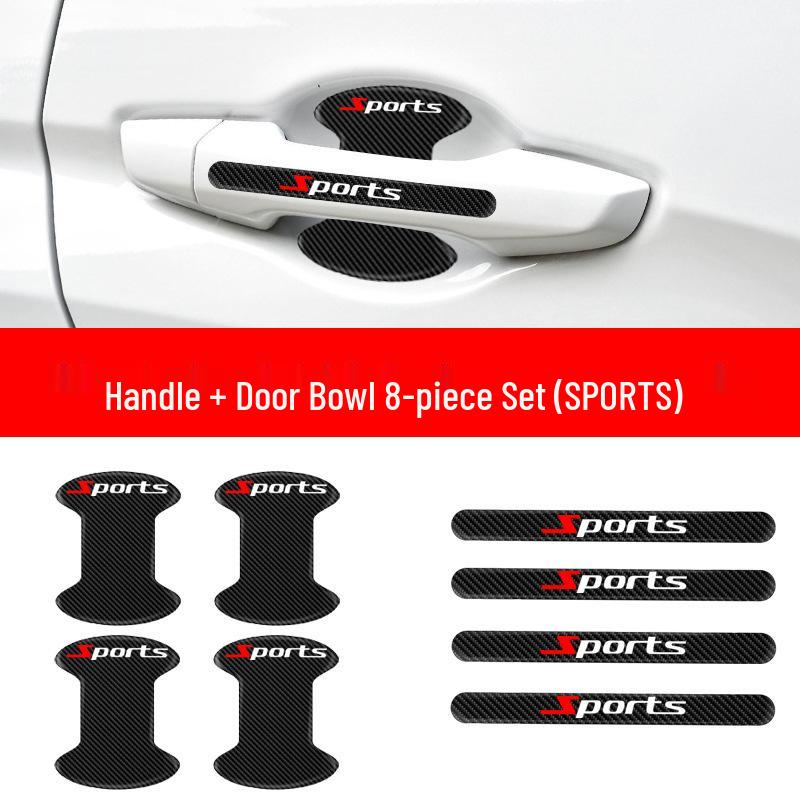Carbon Fiber Style Door Handle Protector Film - Anti-Scratch & Decorative Sticker