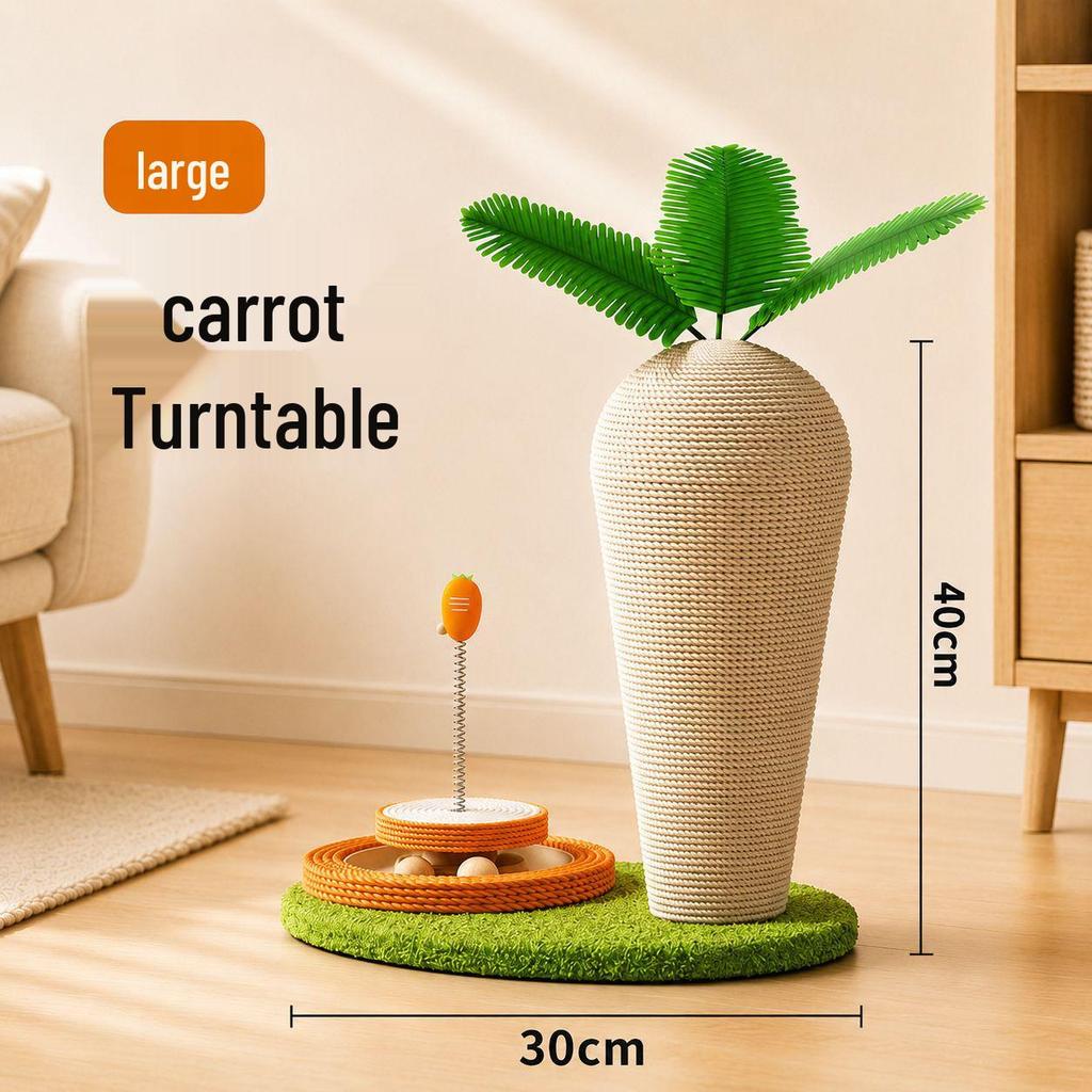 Cross Carrot Cat Climbing Frame & Sisal Scratching Post Toy for Nail Grinding & Itching Relief