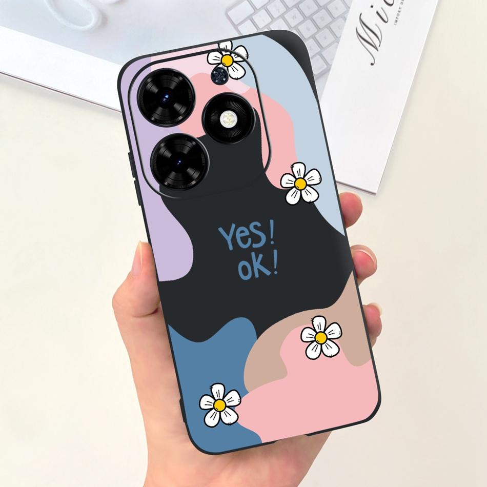 For Tecno Spark Go 2024 Case Cute Flower Love Pattern Candy Color Soft Silicon Slim Phone Back Cover For Spark Go (2024) BG6