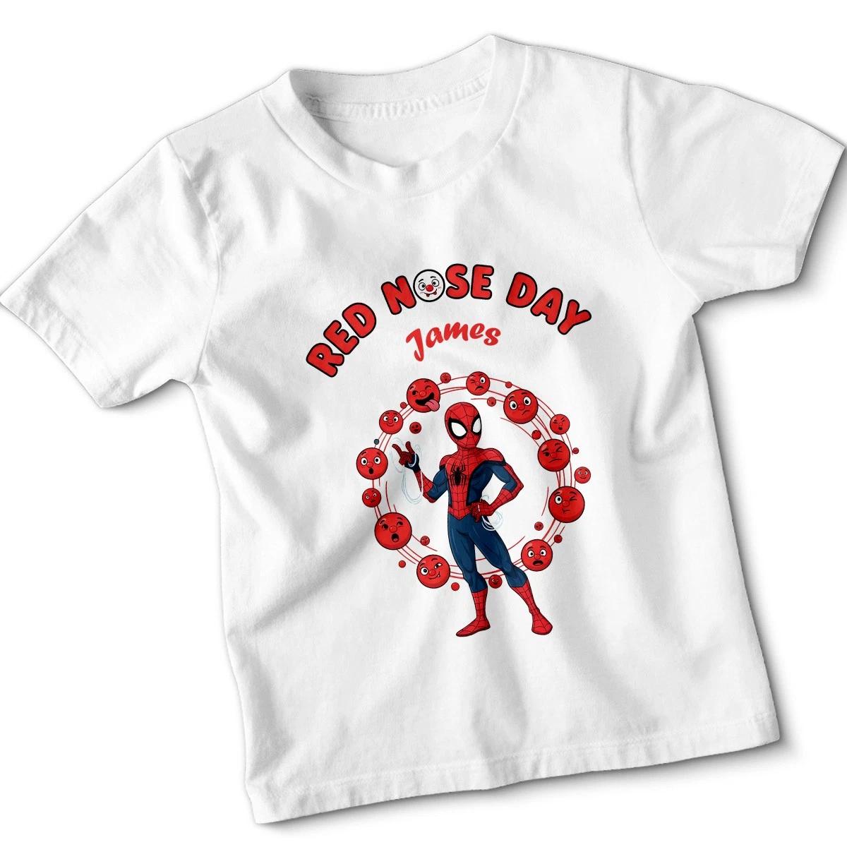 Red Nose Day 2026 Personalised Kids Tshirt Party Top Custom Gift 100