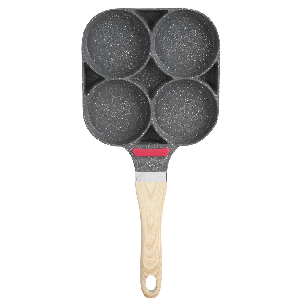 Kitchen Breakfast Pancake Cooking Pan Aluminum Frying Pan Mold for Egg Hamburger with Handle(Open Fire Induction Cooker