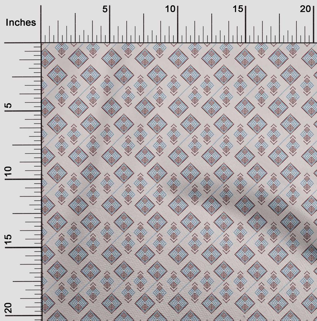 oneOone Bavlněná Flex Fabric Diamond Geometric Print Fabric By The Yard 40 Inch