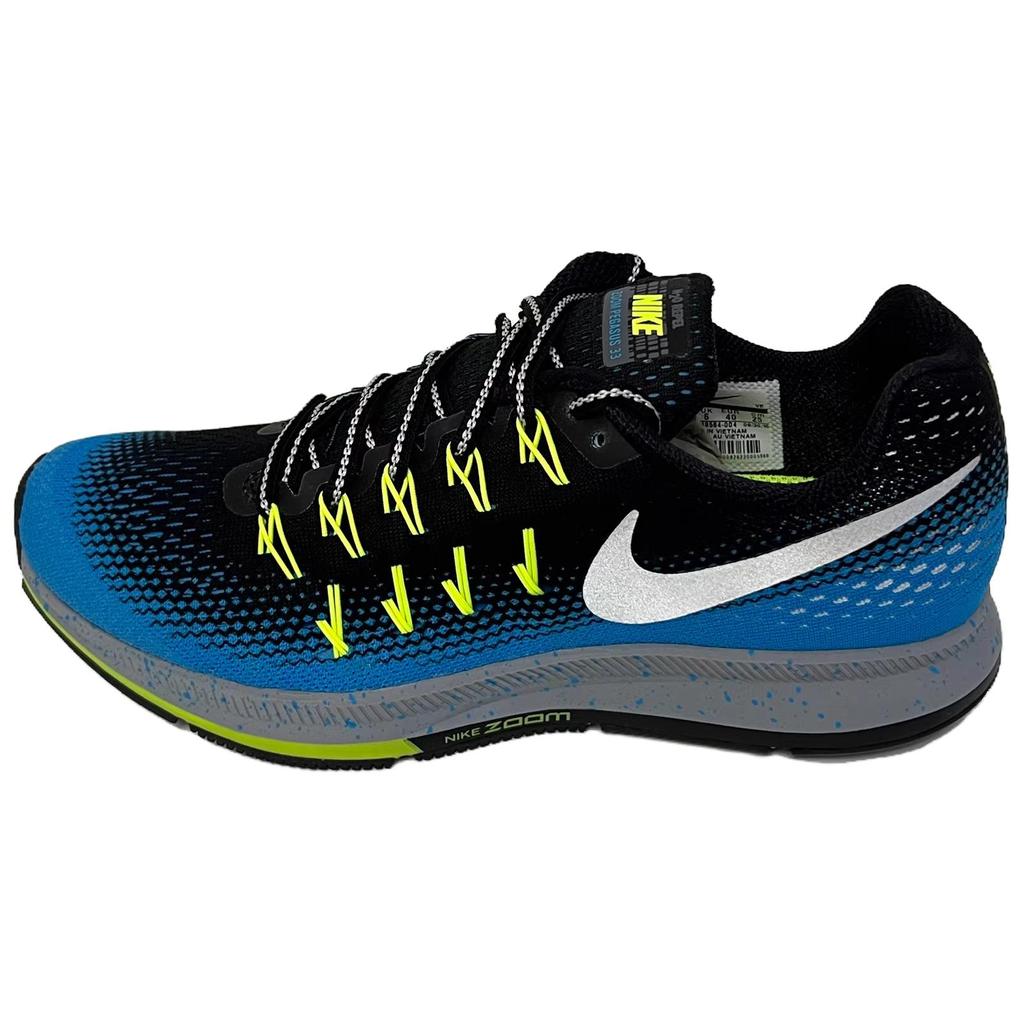 Nike Air Zoom Pegasus 33 Shield Black Blue Glow Unisex Sneakers Metallic-Silver 849564-004