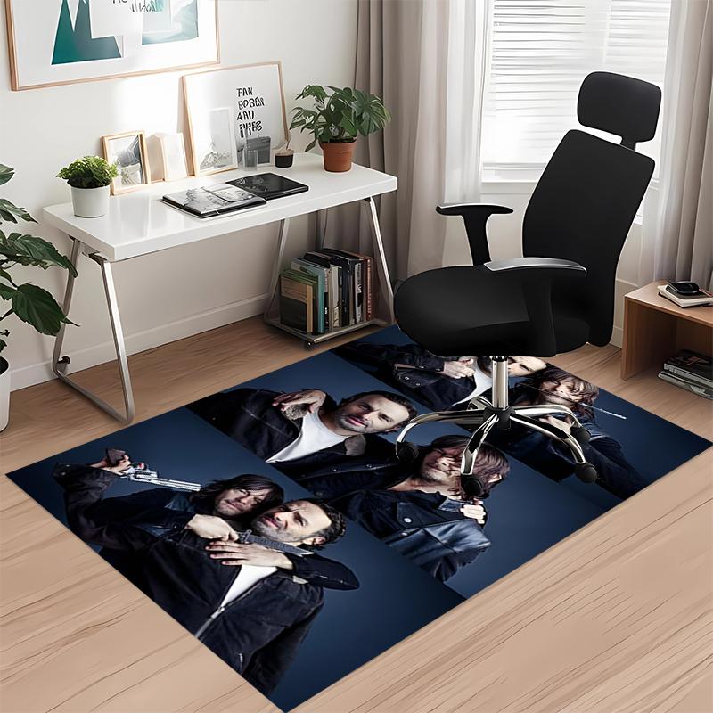 Daryl and Rick Printed Carpetrugfor Office Chair Living Room Bedroom Kitchen Room Decor Gifts