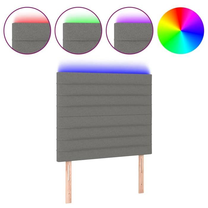 VidaXL LED Headboard Bedroom Furniture Single Bed Accessory Headboard Bed Frame Interior Dark Grey 3122547
