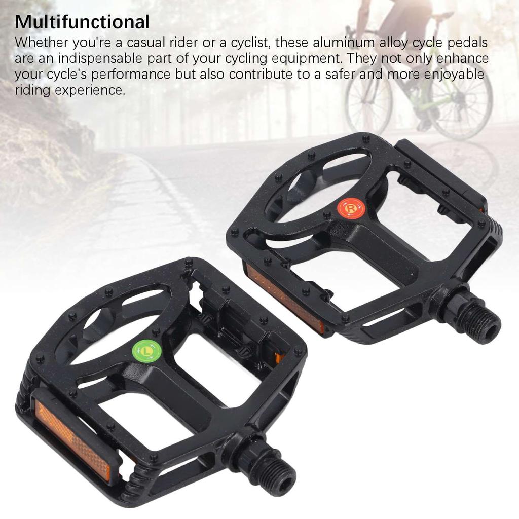 1 Pair Mountain Cycle Pedal Aluminum Alloy Non Slip Stable Flat Platform Pedal Replacement