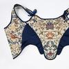 Vintage Lace Up Women Corset Shapewear Push Up Body Shaper Bustier Decorative Flower Embroidery Waist Trainer Stage Costume