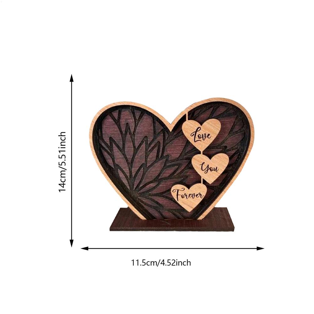 Valentinstag Herz Holzschild Holzherzförmige Tischdeko Romantische Valentinstagsdeko Herzförmige Deko Für