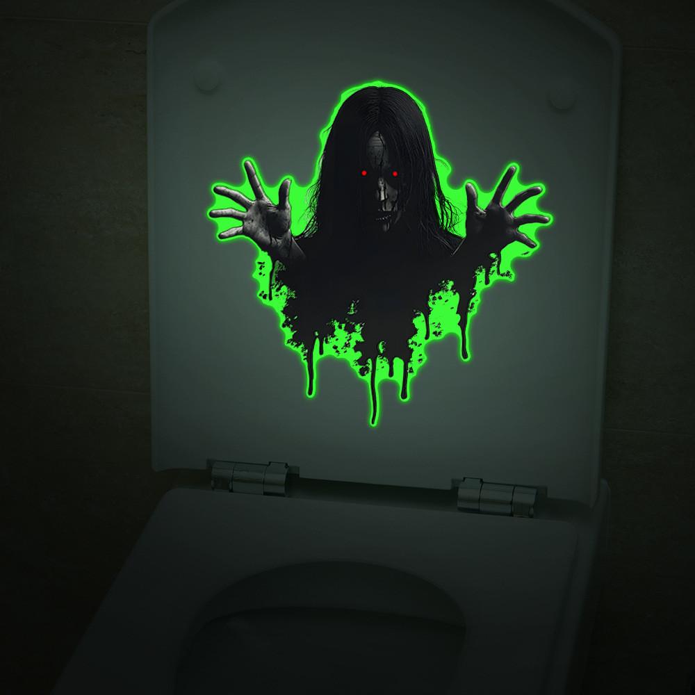 Halloween Green Light Ghost Pvc Wall Sticker Modern Minimalist Home Decoration