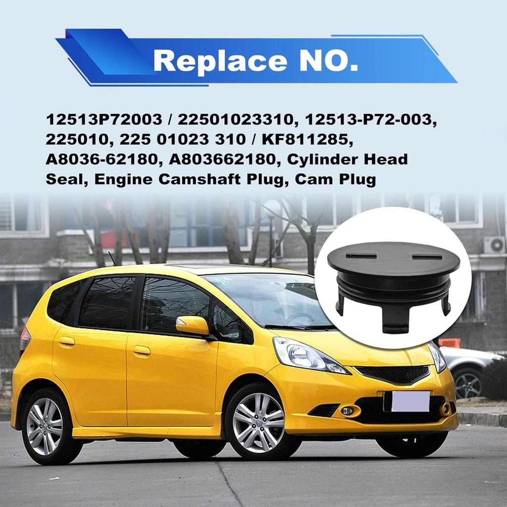 Cylinder Head Rear Cam Plug Compatible with Honda Acura CR-V Civic Replace 12513P72003,KF811285,22501023310.1.6 1.7 1.8 2.0L
