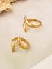18K Gold Plated Geometric Stainless Steel Open Finger Ring Set