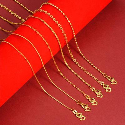 Vietnam Sa Gold Necklace Women Summer Cross-border Versatile Jewelry - Plain Chain Cross