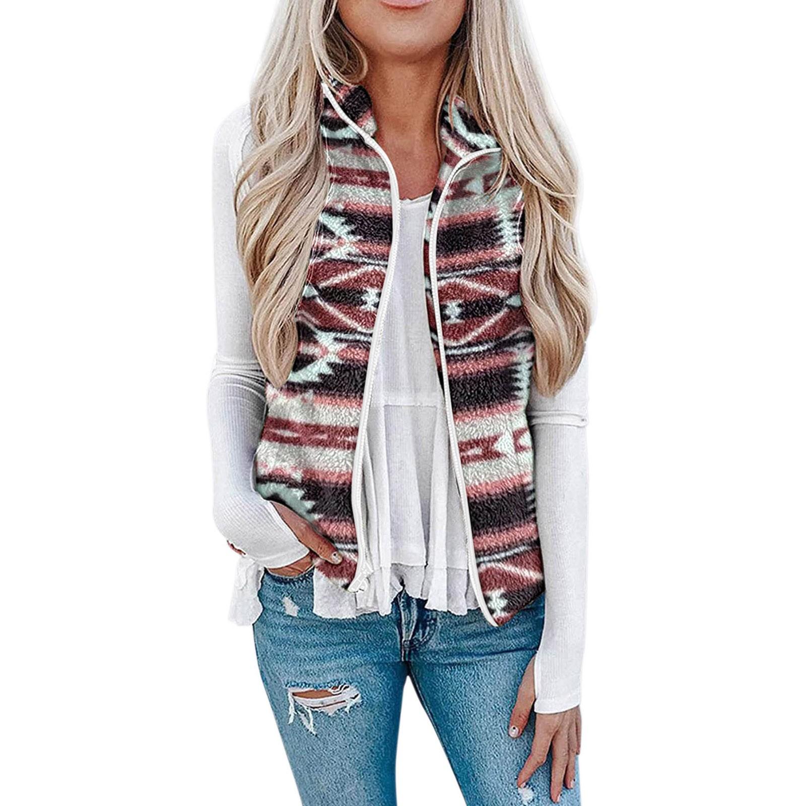 

Женский жилет с леопардовым принтом и карманом на молнии, плюшевый клетчатый жилет, куртка M фиолетовый