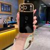 Pearl Strap Case For iPhone 17 Pro Max 16 14 13 15 Plus Air Plating Love Camera Protector Shockproof Soft Metal Lanyard Cover