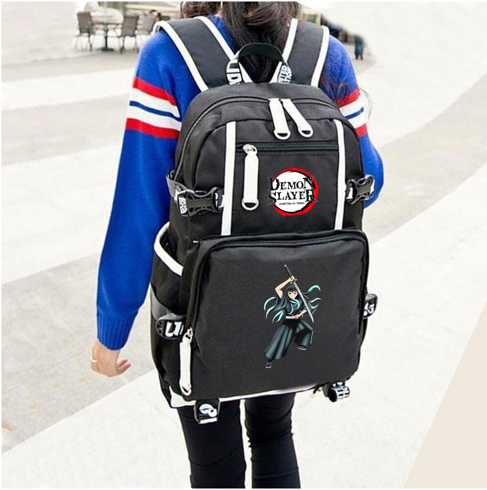 Anime Cartoon Demon Slayer Bedruckter Rucksack Große Kapazität Schultasche Laptop Unisex Studenten Schultasche Reise Outdoor Tasche