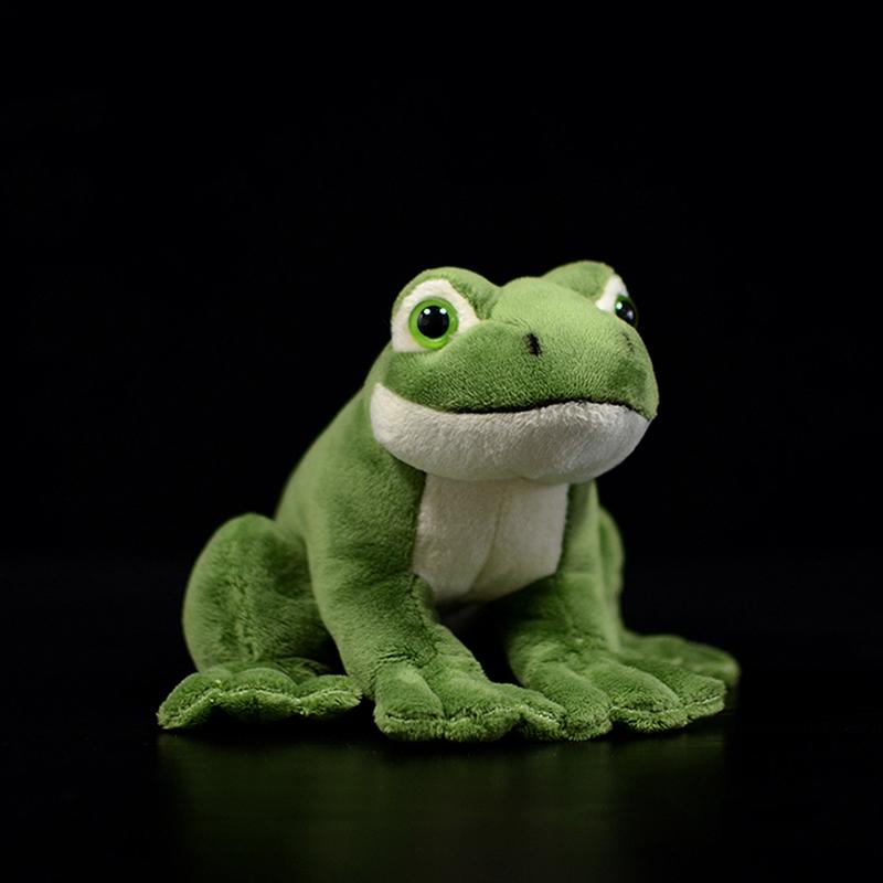 16cm New Green Frog Real Life Plush Toy Simulation Sitting Frogs Stuffed Soft Mini Animal Doll Birthday Christmas Gift
