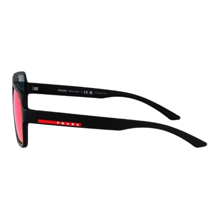 Prada Red Striped Logo Irregular Shape Sunglasses Men sunglasses Black 0PSA06SDG008F
