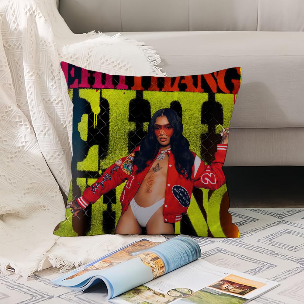 

Rapper G-Glorilla Yeah Glo Album Pillow Case Office Cushions Suitable For Sofa Car Decorative Cushion Cover 12x12Inch