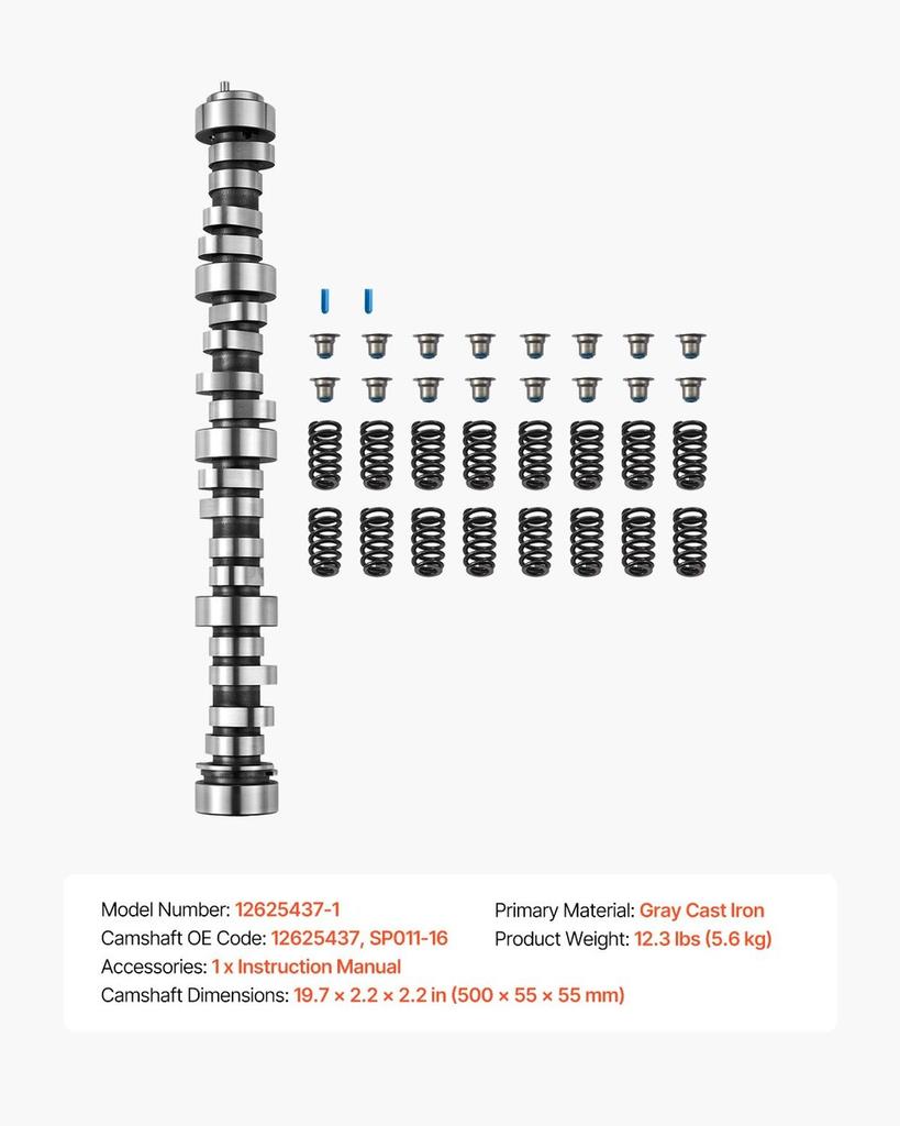 Camshaft Kit with Springs & Valve Seals 1999-2013 GM Gen3/4 Norris Trucks
