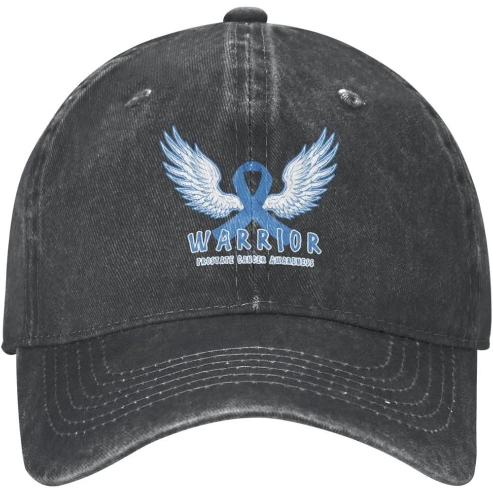 Warrior Prostate Cancer Awareness Hat Unisex Baseball Cap CottonFits Men Women Washed Denim Adjustable Dad Hat