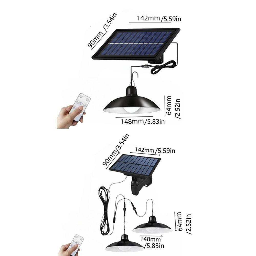 Solar Powered Solar Pendant Light Single  Double-Head Design Solar Pendant Lights  Indoor Lighting