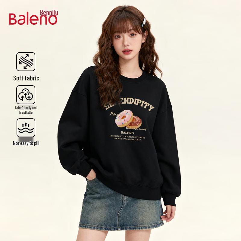 Baleno Women s Donut Print Crew Neck Sweatshirt XL