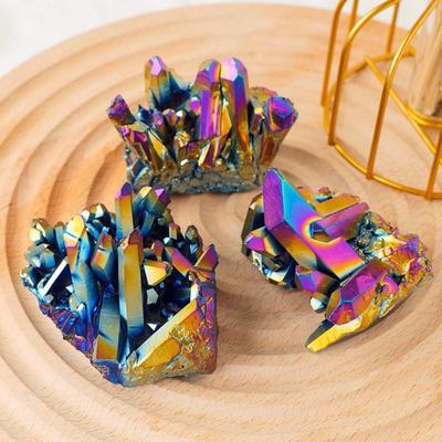 Cristale Vindecătoare Cristal Curcubeu Titan Grup Pietre Ornamente Piatră Reiki Specimen Mineral