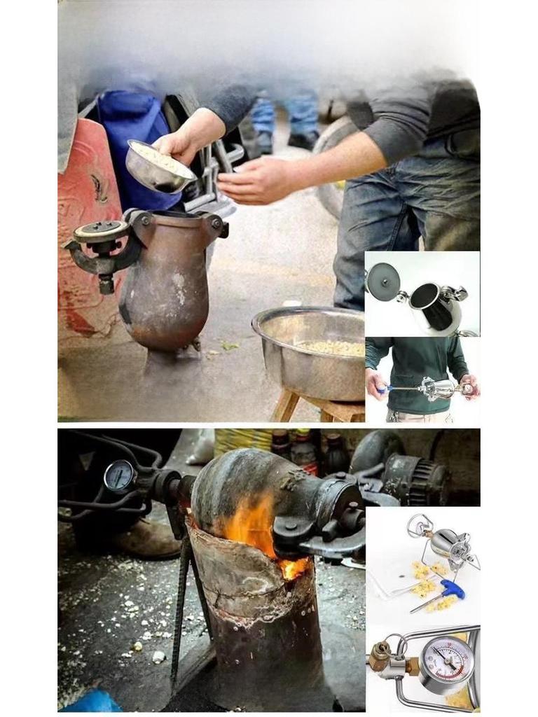 Hand-Cranked 304 Stainless Steel Popcorn Maker - Gourd-Shaped Pressure Cooker