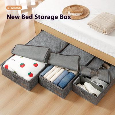 Underbed Storage Box 76 X 38 X 17cm Large Capacity Compartment Organizer Waterproof for Shoes/Clothes Sorting