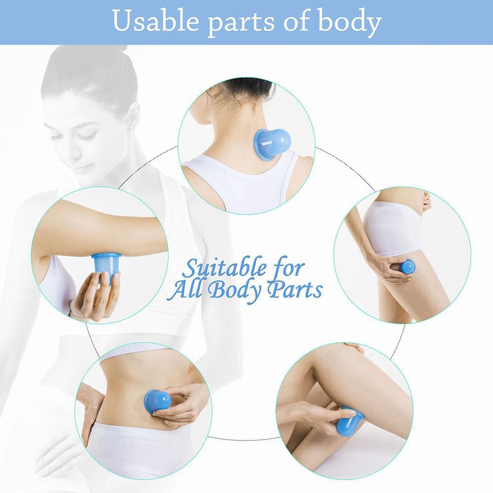 4-teiliges Silikon-Vakuum-Schröpfset, Schröpfgläser, Dosen, Saugnapftherapie, Rücken- und Körperentgiftungsmassage, Anti-Cellulite
