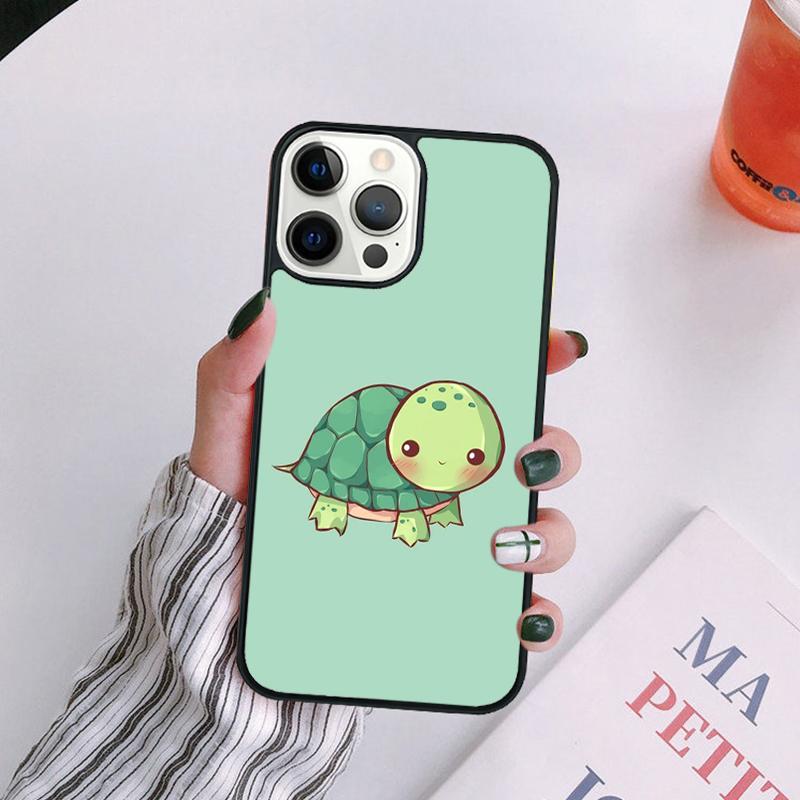 Cartoon Sea Turtle Tortoise Phone Case For iPhone 17 Air 14 13 12 16Pro Max 15 11 Plus Max Cover Shell coque