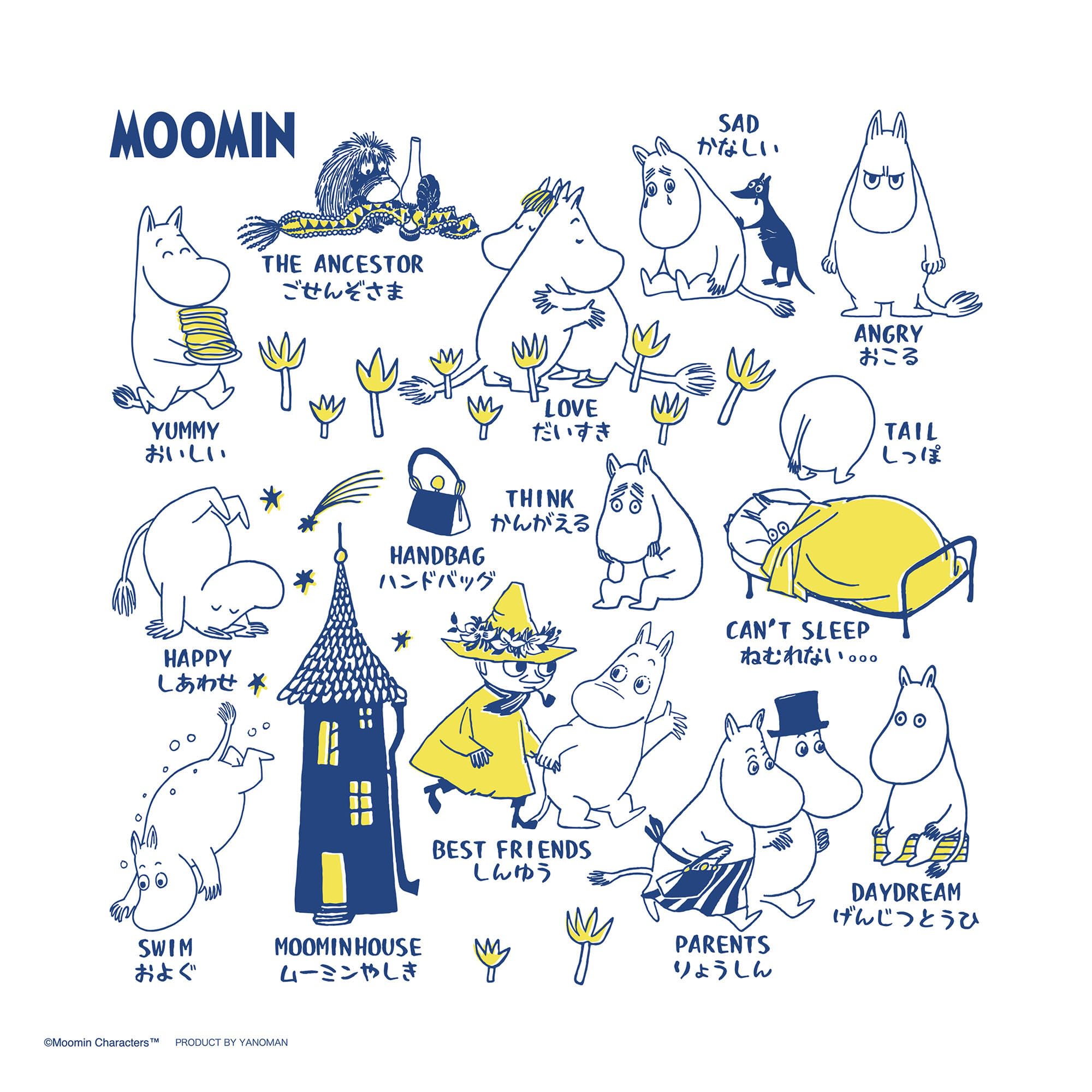Yanoman in Square Jigsaw Puzzle AREKORE Moomin Includes piece request service and puzzle (Made Japan) 306-piece (25x25cm) 36-30 glue, spatula,