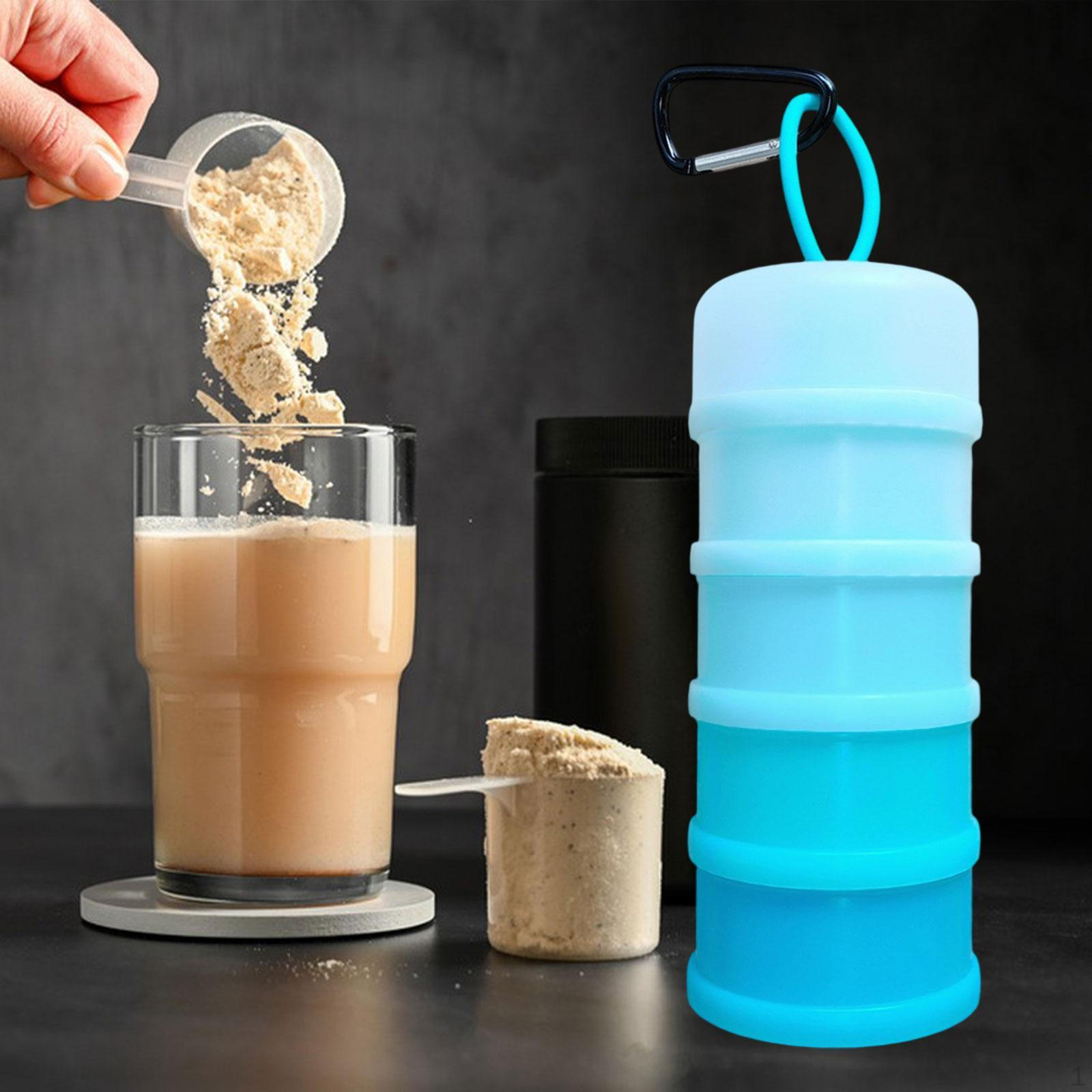 

4 Штабелируемых контейнера для хранения протеина для фитнеса и офиса Blue