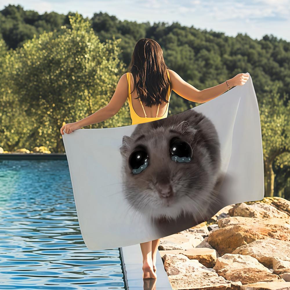 Sad Hamster Meme Cute Towel Quick Drying Beach Towels Are Suitable For Swimming Pools Camping Yoga And The Gym