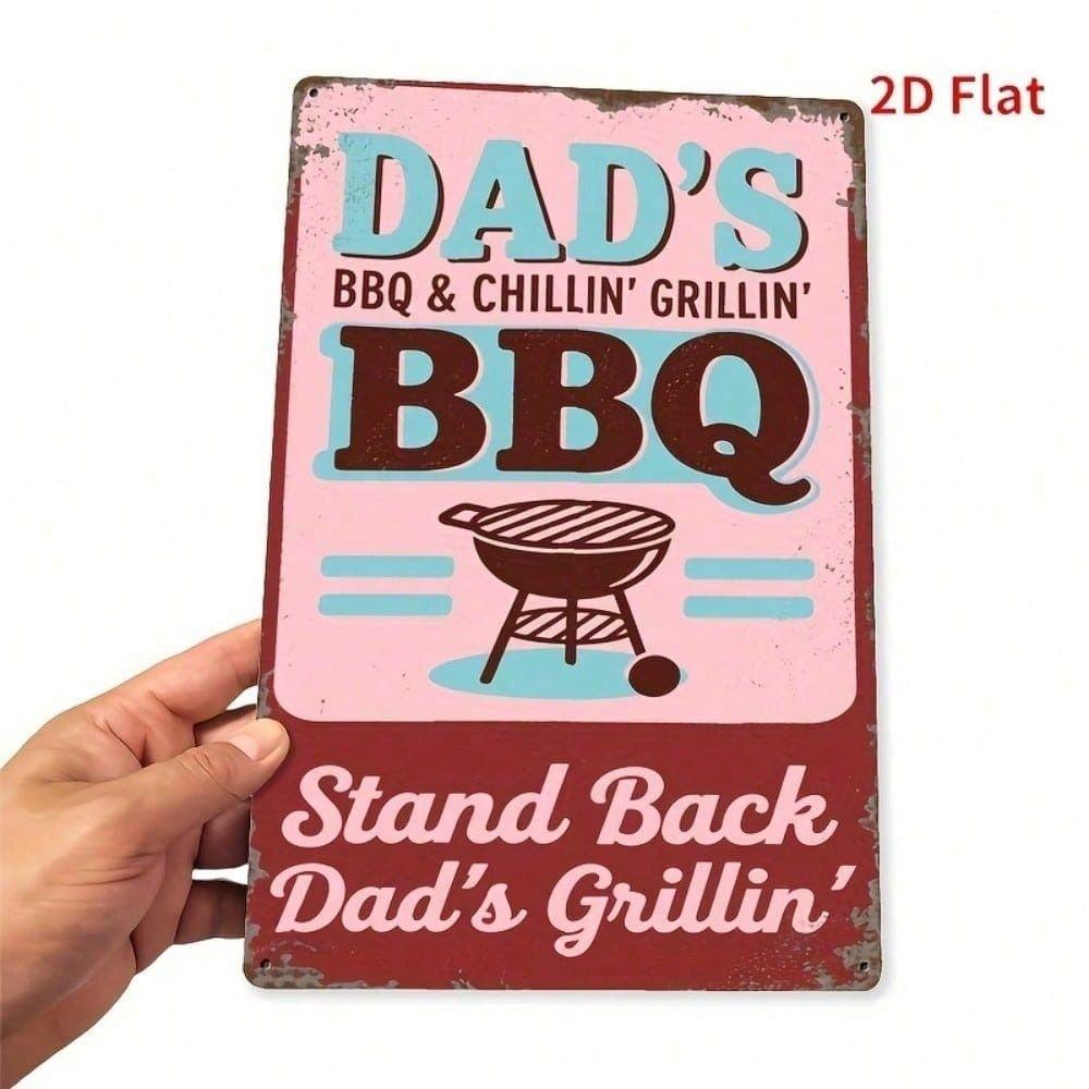 Metal Poster Wall Decor BBQ Gift for Dad Garage Bar Man Cave