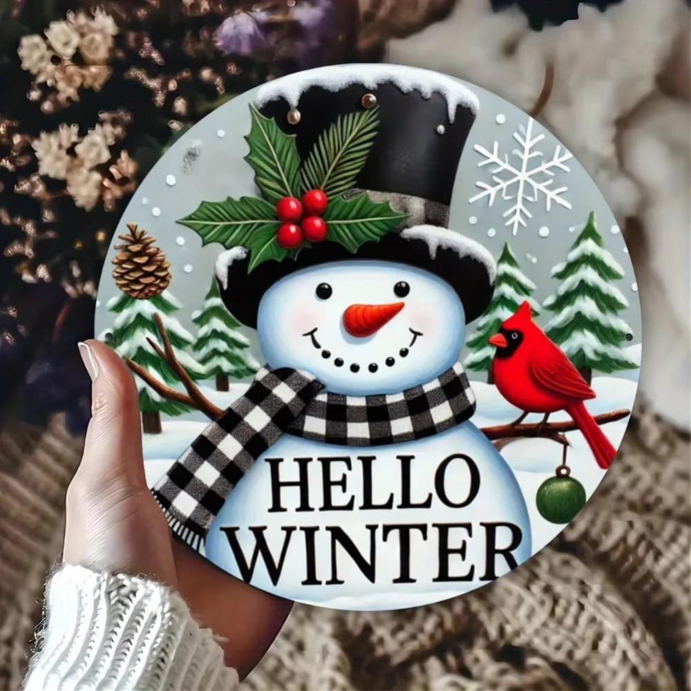 Metal Snowman Wall Art Rustic Winter Decor Home Garden Painting Set