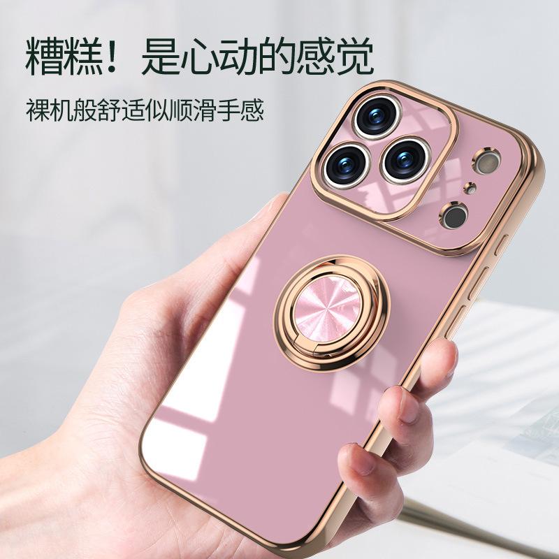 Applicable to iPhone11promax mobile phone case 1D solid color ring buckle bracket Apple 11 car magnetic protective case