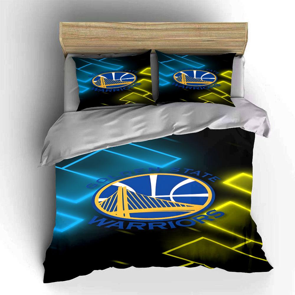 Golden State Warriors Logo Bedding Duvet Cover Set Duvet Cover Pillowcases  (1*Duvet Cover 2*Pillowcases, Without Duvet Insert)