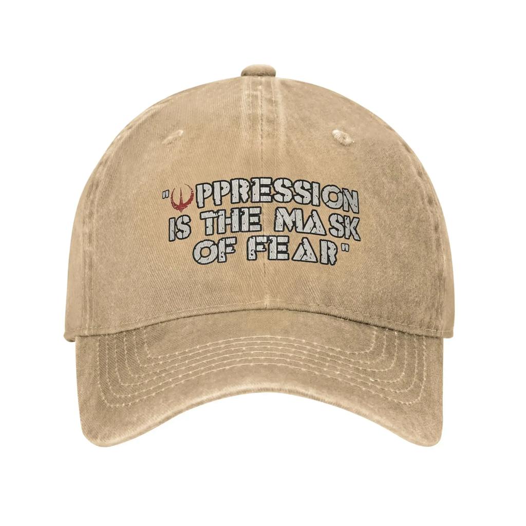 Oppression is The Mask of Fear Andor Baseball Caps Distressed Denim Sun Cap for Men Women Outdoor Activities Unstructured Hat