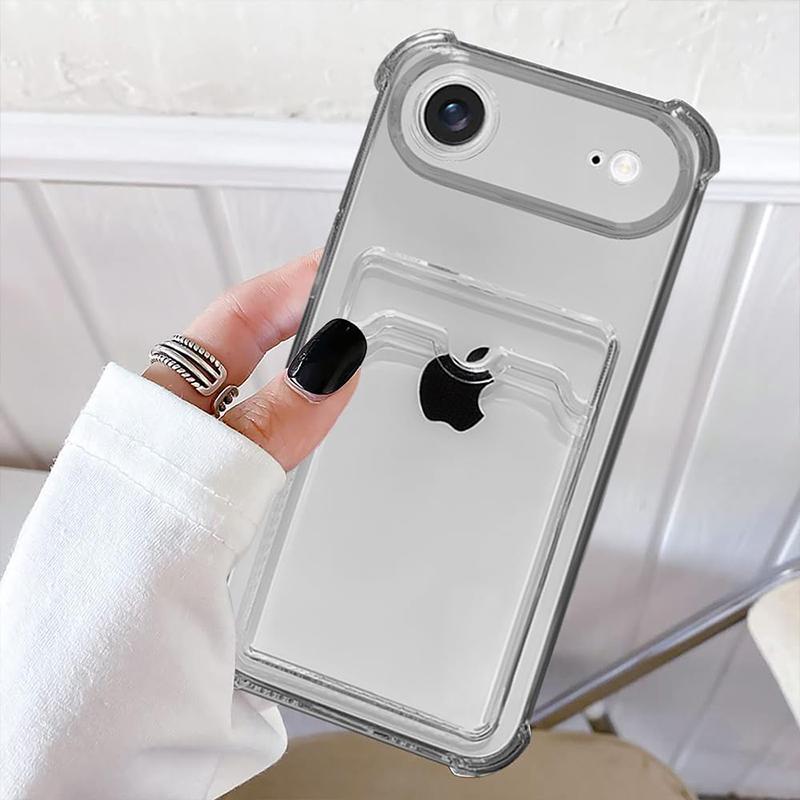 Custodia Portafoglio Trasparente Antiurto per iPhone 17 Air Pro Max Cover 3D Airbag Ultra Sottile Silicone Morbido per iPhone 17ProMax
