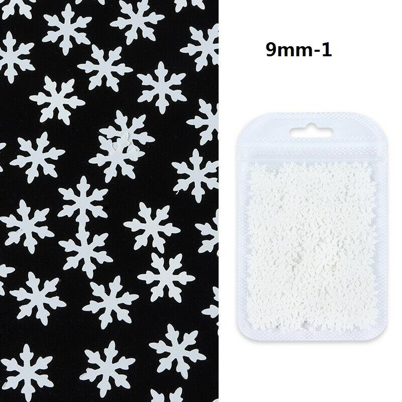 1 pachet Fulgi de zăpadă de iarnă Fulgi de artă pentru unghii Paiete felie Accesorii pentru unghii Decorare manichiură 9mm 6mm