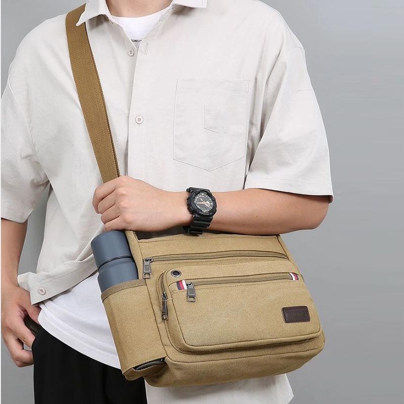 New Tool Kit Industrial Work Bag Wear-resistant Construction Site Shoulder Bag Messenger Bag Large-capacity Multi-Compartment Travel Bag Canvas Bag