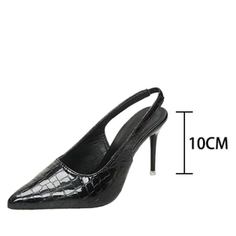 

Весна и лето 2025 Новые черные лакированные туфли на высоком каблуке Женские туфли на тонком каблуке Темпераментные туфли-лодочки с острым носком 35 чёрный