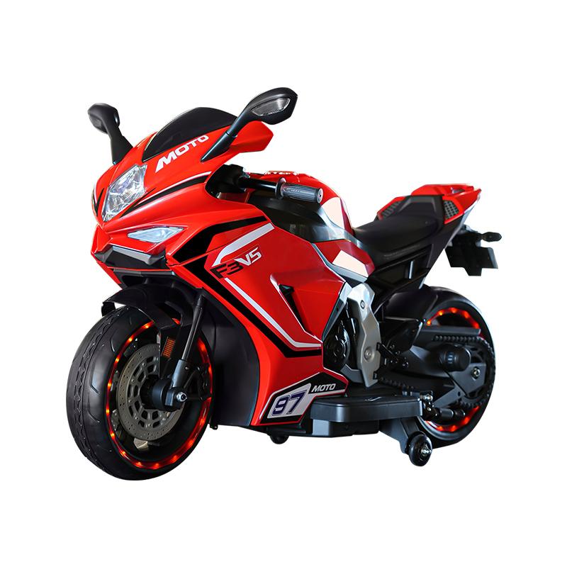 Children's Electric Motorcycle Dual Drive Children's Car with Remote Control Bluetooth Music LED Light Microphone Luminous Wheel