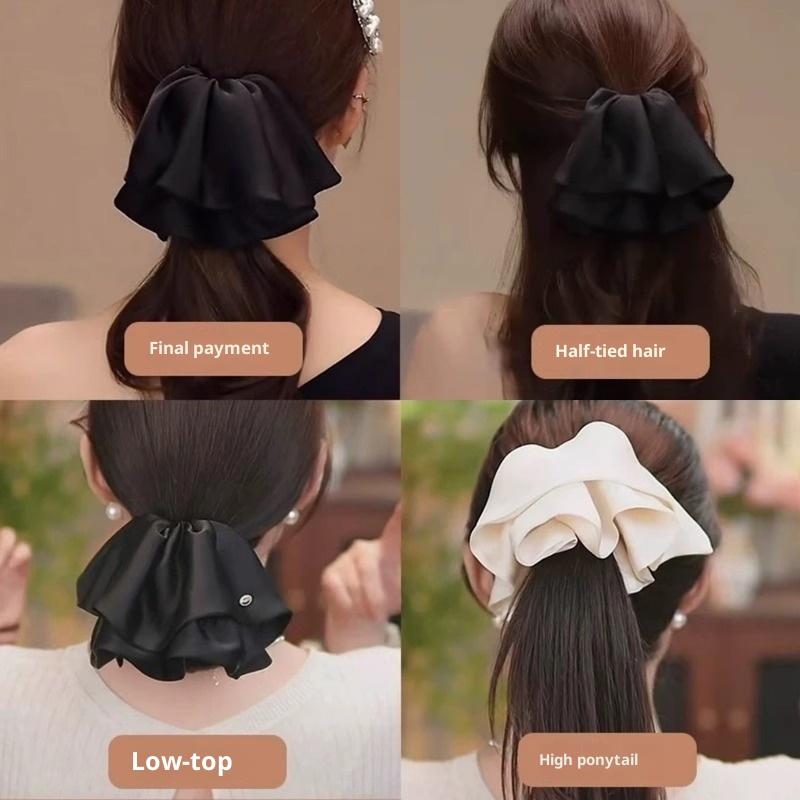 Bow Hair Claw Clip Solid Color Black White Hair Shark Grab Clip Hair Style Tools Hair Accessories For Women Girl