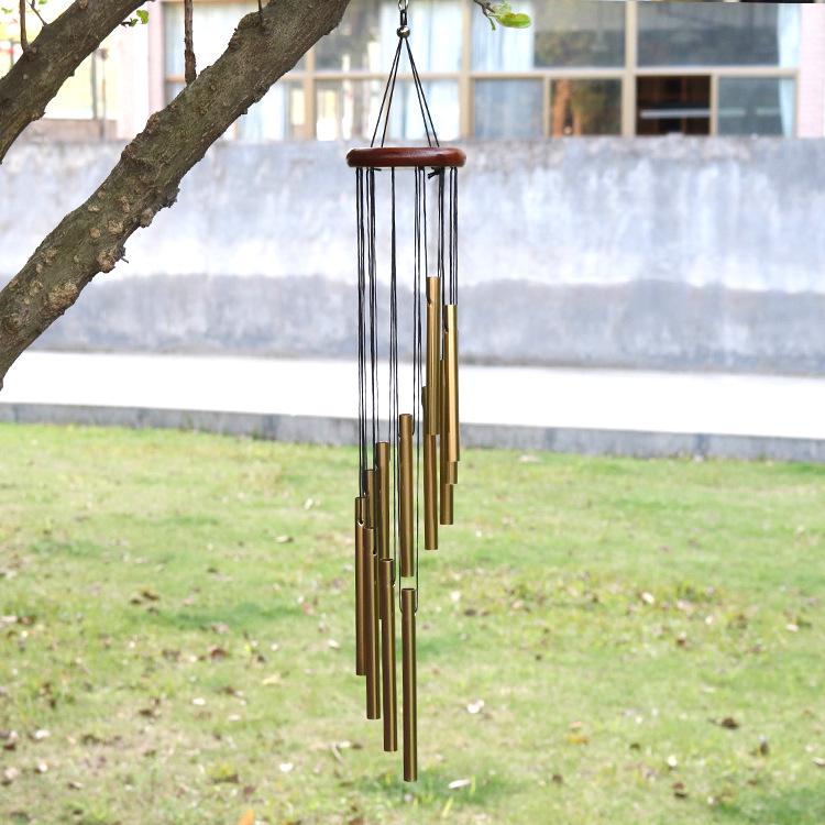 Retro Wooden & Metal Wind Chime: Pastoral Wall Hanging Ornament & Creative Home Gift Pendant
