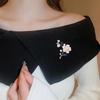 Mother Day Brooch with Strong Pin Design Imitation Pearl Cubic Zirconia Inlay Flower Shape Sweater Badge